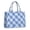 Blue and White Checkered Pattern, variant on Blue and White Checkered Pattern Tote Bag, Travel Tote Purse with Interior Pockets & Top Handle, Large Capacity Gifts for Women Men,15.7 X 5.1 X 13 Inches