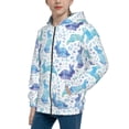 thumbnail image 2 of Naloa Rabbit2 Teenage Zipper Hoodie, Long Sleeve Zip Up Hoodies Casual Jackets Tops for 7-12 Years-Medium, 2 of 6