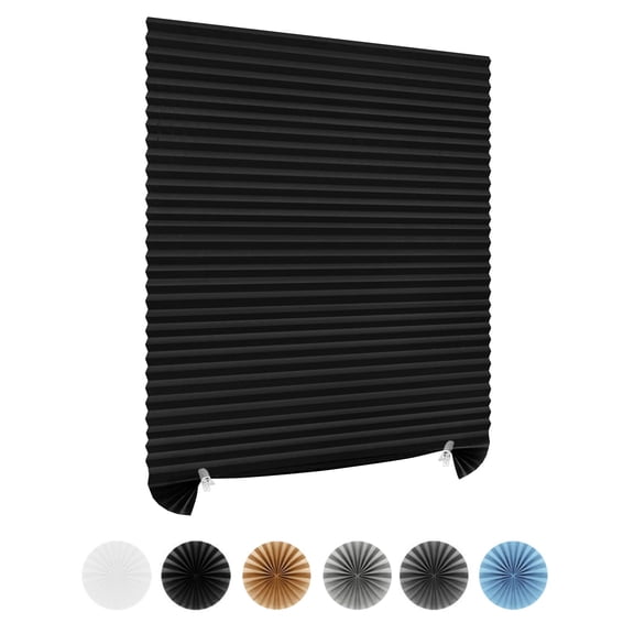 Window Blinds Cordless No Drill Cut to Size Clip On Stick On Self Adhesive Temporary Blinds Pleated Paper Blinds for Windows Doors Shades for Home Nursery Bedroom Kitchen Bathroom