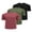 Black/Army Green/Wine Red, variant on Men's 3 Pack Workout Shirts Quick Dry Gym Athletic Shirts Moisture Wicking Short Sleeve T Shirts