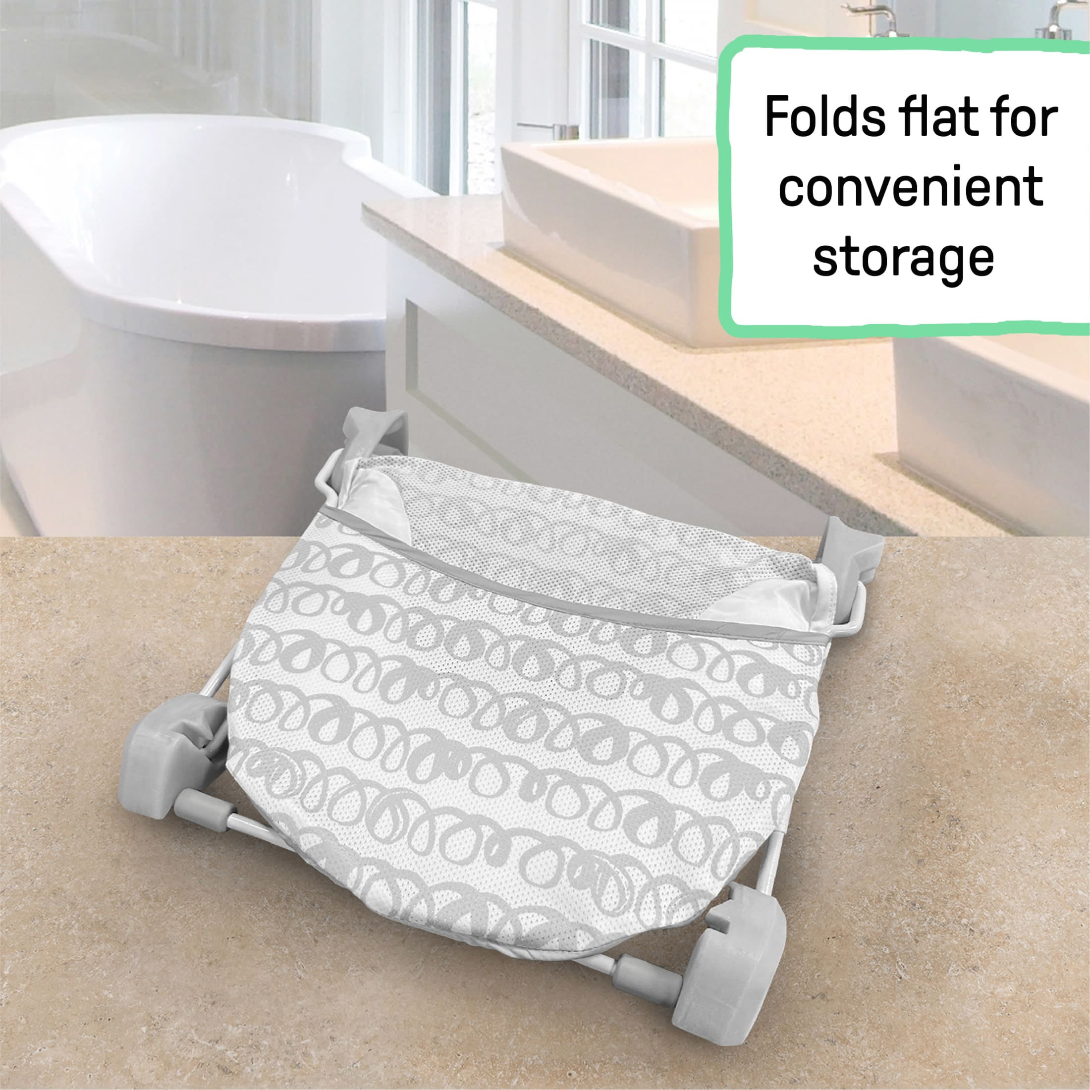 Ingenuity Foldaway 2-Position Baby Bather, Gray, Unisex