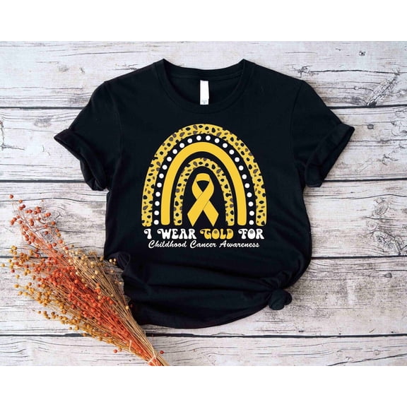 Gold Childhood Cancer Awareness Support T-Shirt