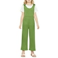 thumbnail image 5 of Youmylove Girls' Jumpsuits & Rompers Kids Girls Sleeveles Suspenders Romper Jumpsuit With Belt Long Straight Pants With Pockets Daily Versatile Jumpsuits 11-12 Years, 5 of 6