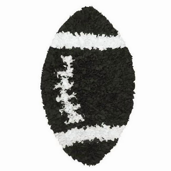 The Rug Market 02250Q SHAGGY RAGGY FOOTBALL AREA RUG 3X3 SHAPED