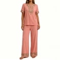 thumbnail image 6 of Womens 2 Piece Outfits Summer Printed Bohemian Style Casual Home Wear Set, 6 of 8