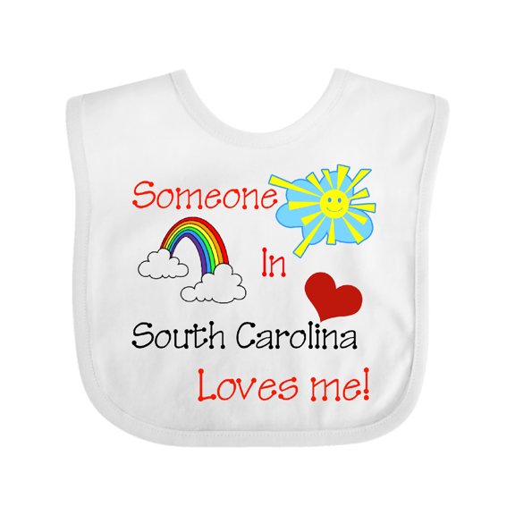 Inktastic Someone in South Carolina Loves Me Boys or Girls Baby Bib