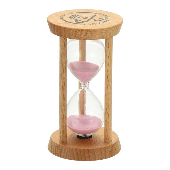 Uxcell 3 Minutes Sand Timer, 1 Pcs Wooden Sand Watch High Glass Sandglass Timer for Living Room Home Office Restaurant Decoration, Pink