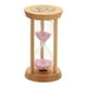 thumbnail image 1 of Temporizador de arena de 3 minutos Uxcell, 1 pieza, reloj de arena de madera, temporizador de vidrio para decoración de sala de estar, oficina en casa y restaurante, rosa, 1 of 6