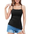 thumbnail image 1 of Charmo Womens Cotton Side Split Tank Tops Adjustable Spaghetti Strap Cami with Bra, 1 of 8