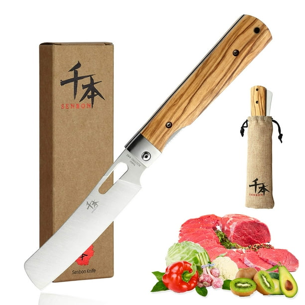 Cuchillo de chef plegable de bolsillo SENBON 440A de acero inoxidable