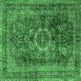 thumbnail image 1 of Ahgly Company Indoor Square Medallion Emerald Green Traditional Area Rugs, 7' Square, 1 of 4