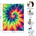 thumbnail image 4 of Rainbow Tie Dye Mandala Pattern Blanket,Comfortable Soft Flannel Throw Blanket,All Season,Warm Lightweight Blankets for Sofa Bed Couch Living Room Chair,30"x40", 4 of 4