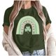 thumbnail image 1 of Camiseta de Manga Corta de Cuello Redondo Impresa de Primavera Superior de las Mujeres, Mezcla Ligera de Poliéster para Uso Diario Y de Fiesta Casual, 1 of 1
