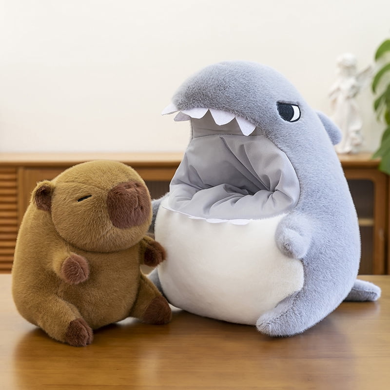 Fedpow 11.8Inch Capybara Plush Toy Cute Capybara Ultra-Soft Stuffed Animal, CapybaraStuffed Toys Capybara Stuffed Animals Multi-Use Cuddly Pillow & Birthday Gift (Shark)