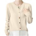 thumbnail image 2 of Wancir Womens Long Sleeve V-Neck Button Down Cardigan Sweaters Knit Open Front Lightweight 2024 Ladies Fall Outwear, 2 of 4