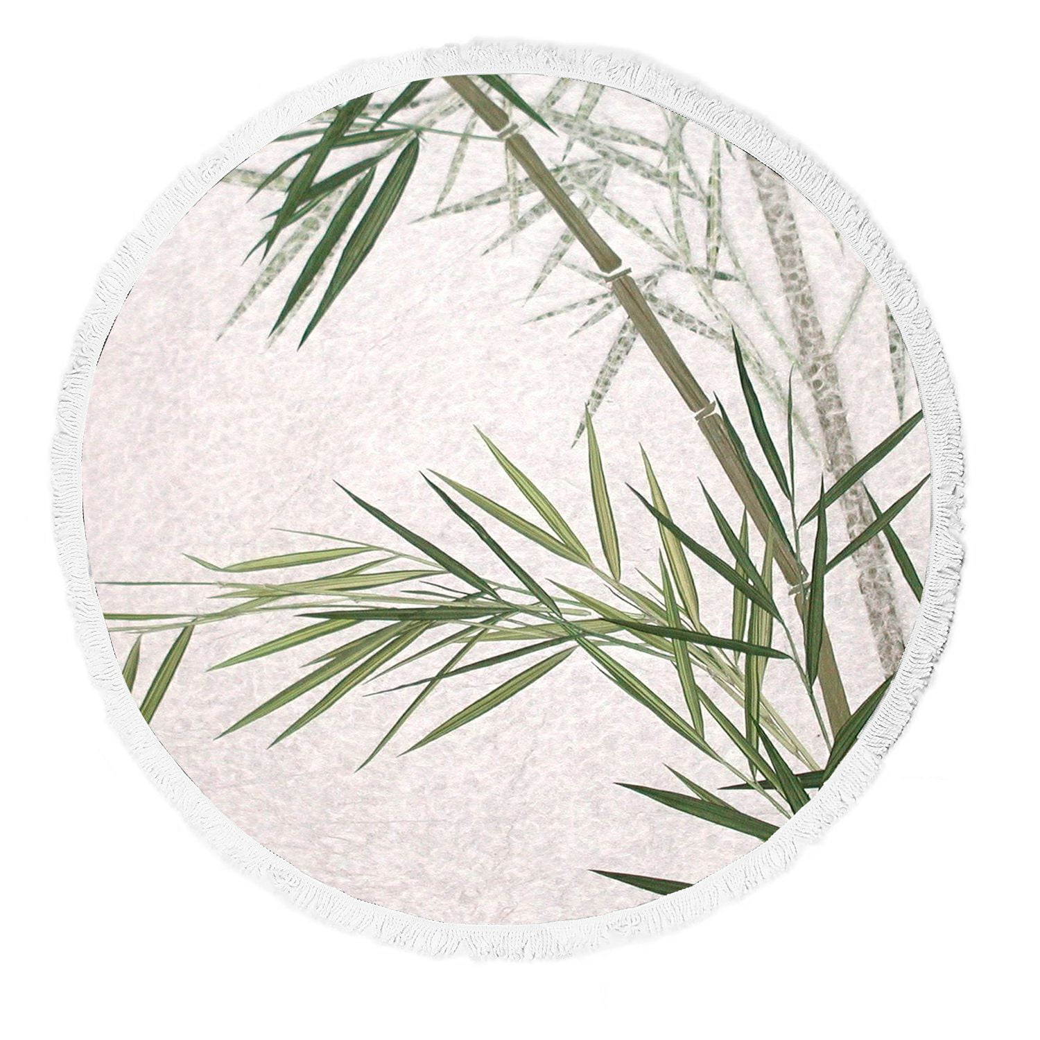 Wild Cougar in Snow Wildlife Mountain 59 Inch Microfiber Round Beach Towel Round Beach Towel Blanket with Tassels Picnic Carpet Yoga Mat