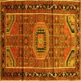 thumbnail image 1 of Ahgly Company Machine Washable Indoor Square Persian Yellow Traditional Area Rugs, 3' Square, 1 of 4