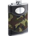 thumbnail image 1 of Flacon à Liqueur en Acier Inoxydable et Camouflage Vert Militaire - 8oz, 1 of 1