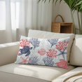 thumbnail image 3 of Blue Red Coastal Throw Pillow Cover, Pillowcase Protectors with Zipper, Breathable Decorative Lumbar Pillow Case Cover, Sea Turtle Nautical Coral Summer Beach Pillow Shams for Couch Sofa 12x20Inch, 3 of 8