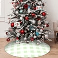 thumbnail image 5 of Rateoe Green Checkboard Print Christmas Tree Skirt 48" for Xmas Holiday New Year Party Circle Tree Mat Ornaments Decoration, 5 of 7
