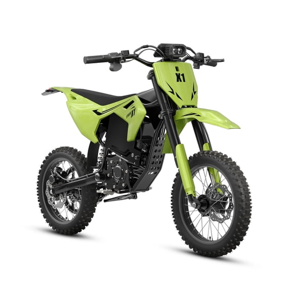 QRONGE X1 Spark Electric Dirt Bike for Adults 4500W Peak Mid-Drive Motor Full Suspension off Road E Dirt Bike 50 mph Max Speed, with 60V 28.8AH Battery up to 60Mile Range, 14"/12" Tire, UL2849 by SGS