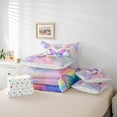 thumbnail image 6 of Castle Fairy Gradient Butterflies Twin Bedding Sets 7-Piece for Kids Children,Kawaii Ombre Rainbow Bedding Comforter Set Microfiber,Dreamy Princess Breathable Sheet Sets,Lightweight Room Decor, 6 of 8