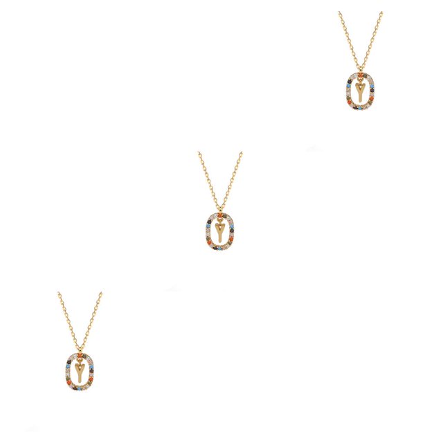 Sonducket Collar Carta de cristal Gargantilla Cadena ajustable Colgante unisex Joyería del alfabeto Amistad Novia Y Letra Type1 NO1 Sonducket CBP224836
