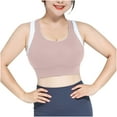 thumbnail image 5 of Mrat Bralettes for Women Padded Yoga Bra for Women Padded Push up Sports Bra Athletic Running Sports Bra Workout Bra Yoga Bralettes Plus Size Cropped Tank Tops S-133 Pink-A S, 5 of 6