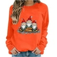 thumbnail image 2 of PNTUTB Women's Fashion Santa Claus Pattern Print Casual Crewneck Long Sleeve Loose Pullover Hoodless Sweatshirt, 2 of 6