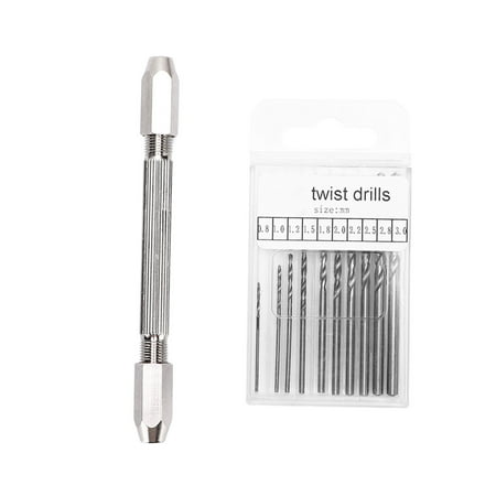 

Double Hand Drill Rust Proof Durable 2 Collet Design 3 Jaw Collet Ergonomic Handle with Twist Bit Hand Drill Set