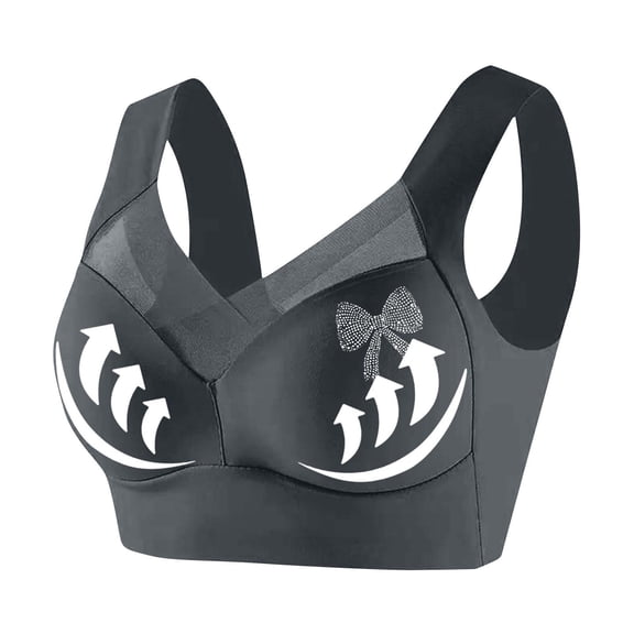 Admvng Womens Plus Size Bralette Wireless Mesh V-Neck Comfy Bra