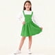 thumbnail image 5 of Falda de tirantes de color liso para niños con cintura elástica, informal y cómoda, de poliéster para adultos., 5 of 6
