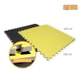 thumbnail image 4 of Kit 10pz Tatami Piso de Hule Profesional Para Gimnasio Artes Marciales Marthing 1m2 c/u, Protector de Piso Maquinas de Ejercicio Facil de Colocar y Limpiar Antidezlizante Bicolor Amarillo/Negro, 4 of 11