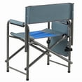 thumbnail image 6 of 1-Piece Padded Folding Outdoor Chair, Aluminum, 400lbs Capacity, Side Table, Storage Pockets, Beach Chair, Camping Chair, Lawn Chair, No Installation, for Picnics, Fishing, Indoor, Blue+Grey, 6 of 9