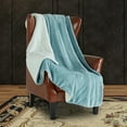thumbnail image 2 of Merrylife Sherpa Throw Blanket Plush Fleece 60" x 70" Comfort Soft Home Decorative Couch Blankets Travel Use Blue, 2 of 2