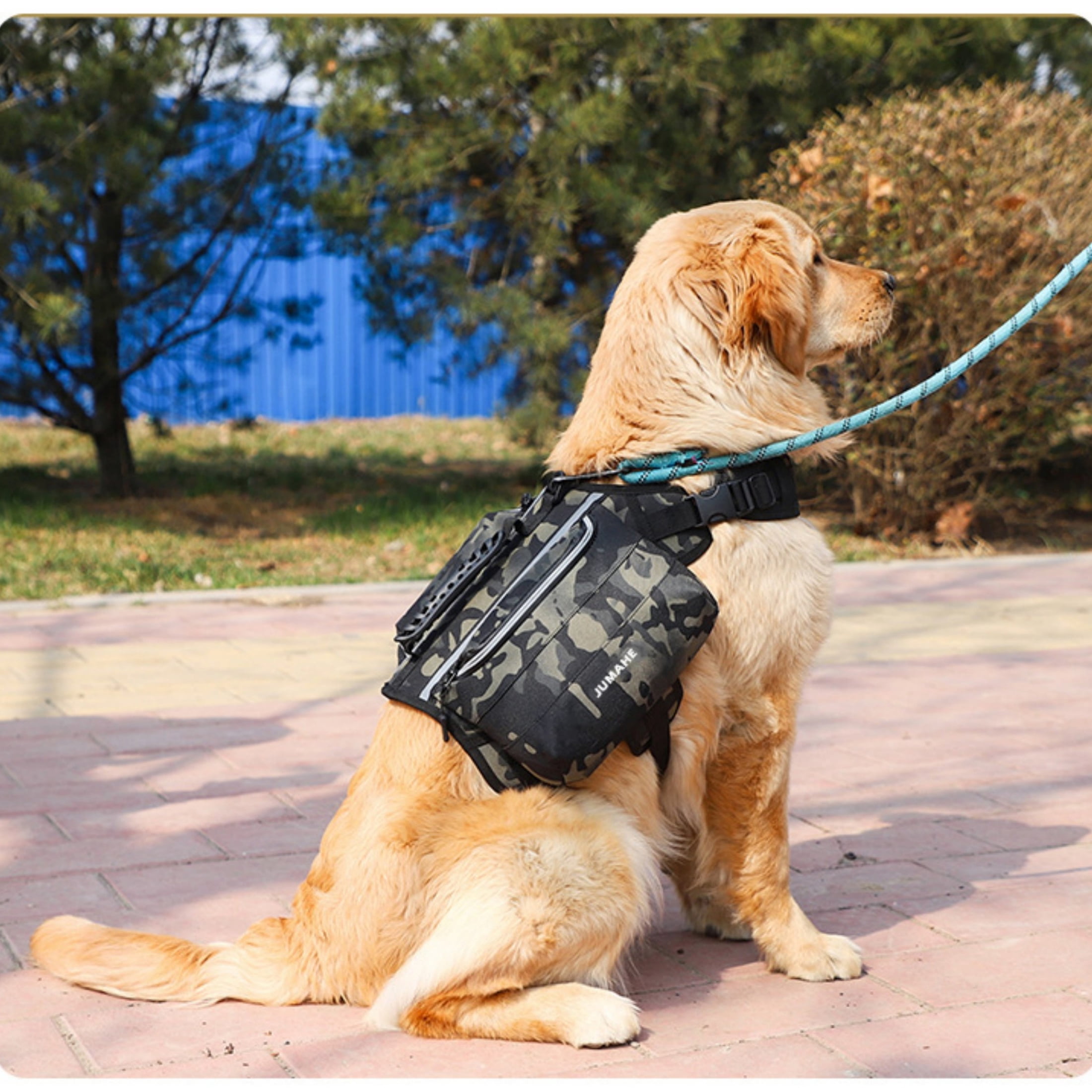 Tactical Dog Backpack Saddlebag - Large Capacity, Reflective Strips, Adjustable Fit for Hiking & Walking