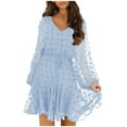 thumbnail image 1 of Vestidos Para Mujer Casual Maxi Vestidos Moda Ocio Cómodo Cintura Elástica Sólido Cuello en V Vestido de Manga Larga Odeerbi  ODB137801, 1 of 7
