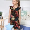thumbnail image 4 of Balery Rose Flowers Camisón de princesa para niñas, pijama de algodón con mangas abullonadas, suave y bonito.-XX-Large, 4 of 6