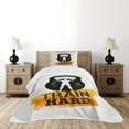 thumbnail image 4 of Ambesonne Fitness Quilted Bedspread Set 2 Pcs, Aged Kettlebell Athlete, Twin Size, Orange Black White, 4 of 5