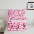 thumbnail image 5 of Homewish Pink Dog Paw Bone Full Size Comforter Sets,Pet Lover Bedding Comforter Set,Polkadot Reversible,3-Piece,1 Comforter and 2 Pillowcases, 5 of 7