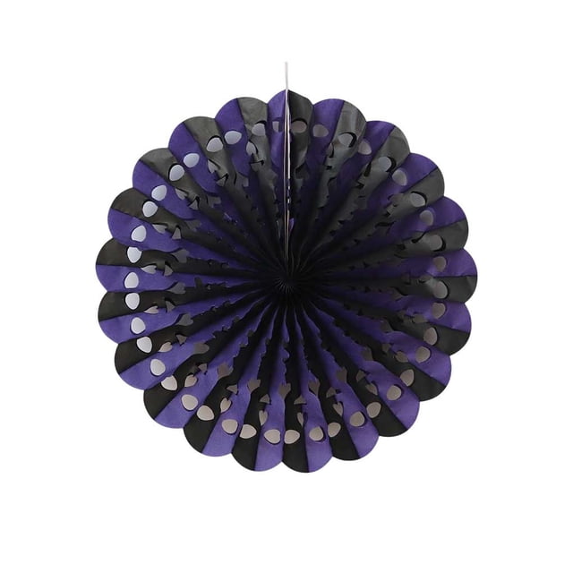 Yuarrent Flor de papel ahueca hacia fuera paraguas ligero exquisitos papeles brillantes ventilador pared calcomanías guirnalda fiesta de Halloween Kits de decoración para fiestas Violeta Yuarrent HA068100-01