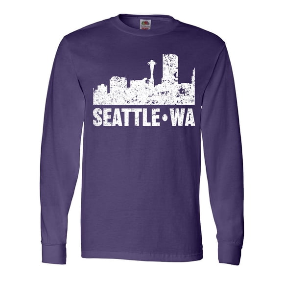 Inktastic Seattle Skyline Grunge Long Sleeve T-Shirt