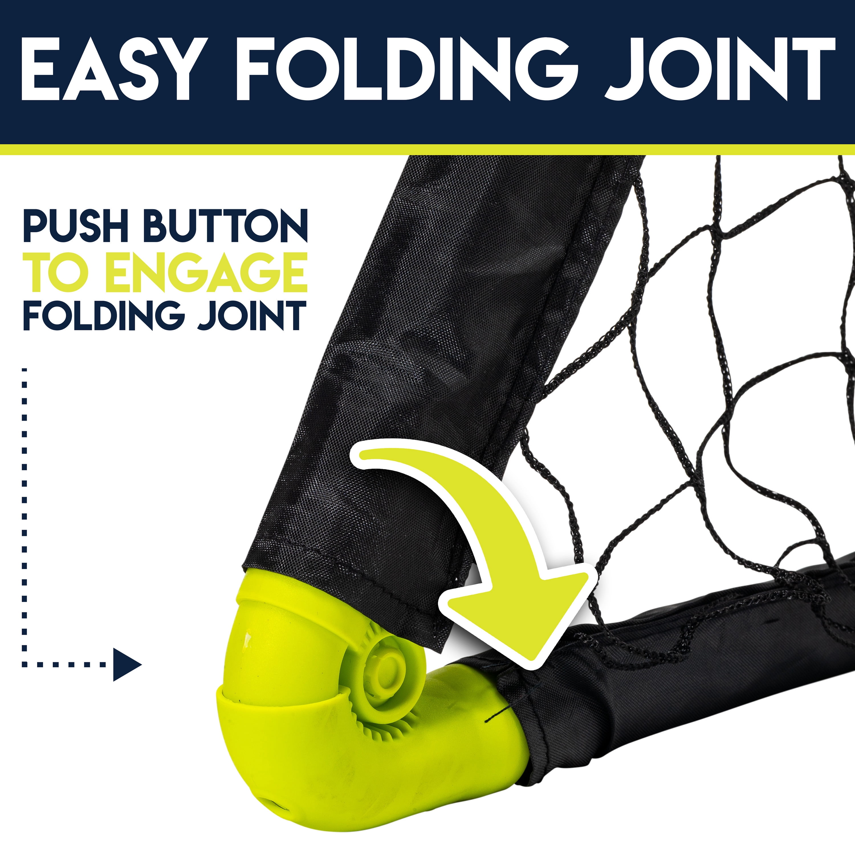 Franklin Sports Kids Mini Soccer Goal Set - Backyard/Indoor Net + Ball Set with Pump - Portable Folding Youth Goal Set - Black + Yellow - 36" x 24"