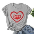 thumbnail image 5 of HaoXianJian Valentines Day Shirts Women Cute Heart Print Shirt Casual Valentines Top for Women Short Sleeve Love Letter Graphic Tees Tops Crewneck Pullover T-Shirts Size 2X 3X, 5 of 5