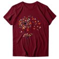thumbnail image 5 of Gibobby Playera de Manga Corta Casual Suave Mujeres Blouse LooseTravel(Vino,M), 5 of 5