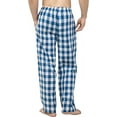 thumbnail image 3 of Bintangor Men's Pajama Pant 100% Woven Cotton Plaid Sleep Elastic Waistband Lounge Wear Long Pjs SkyBlue/White 2XL, 3 of 3