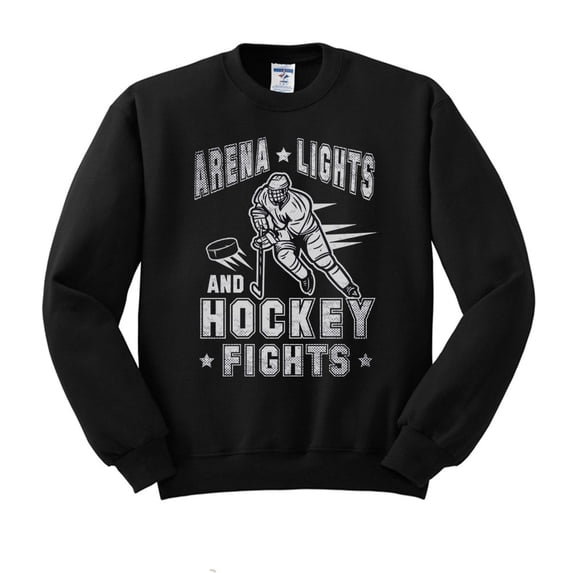 Arena Lights and Hockey Fights Sweatshirt Unisex Large Black
