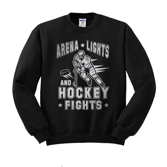 Arena Lights and Hockey Fights Sweatshirt Unisex Large Black