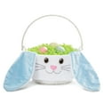 thumbnail image 3 of Personalized Planet Floppy Ear Boy Bunny Liner with Custom Name Embroidered in Blue Thread on White Woven Spring Easter Basket with Collapsible Handle for Egg Hunt or Book Toy Storage, 3 of 5