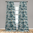 thumbnail image 2 of Chamomile Window Curtains, Vintage Vibe Cartoon Style Daisy Flowers Pattern With Butterfly Print, Lightweight Decor 2-Panel Set with Rod Pocket, Pair of - 28"x63", Cadet Blue White Coral, by Ambesonne, 2 of 3
